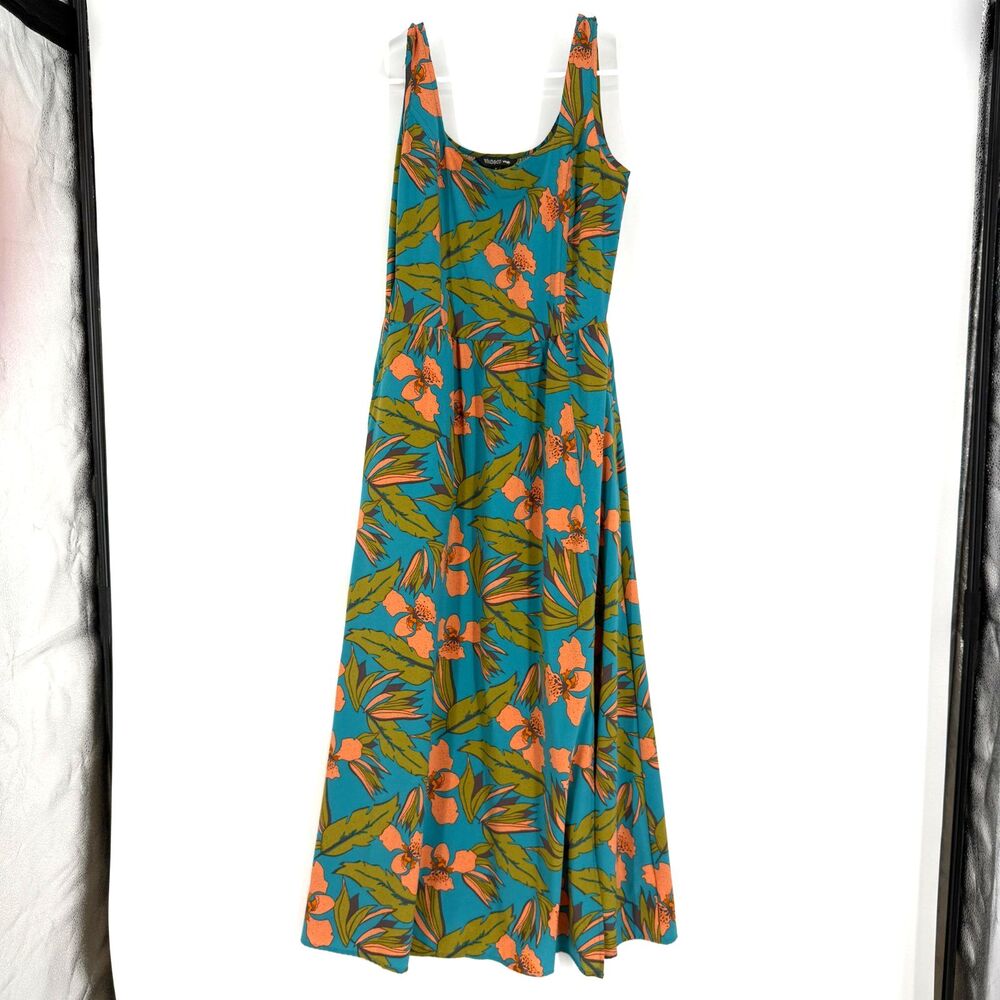 Toad&Co Crusher Column Maxi Dress Floral Resort Outdoor Blue Beach Women Size S